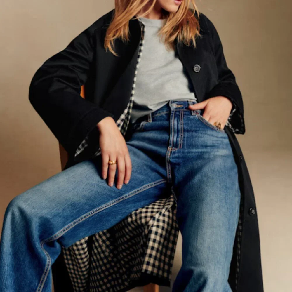 SEZANE - Clyde Coat in Black - Size M/6 (Worn 1x Time) - Picture 2 of 12